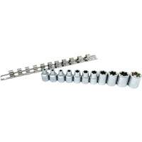 Flat-Cut E-"Star" Socket Set, 11 Pieces, 3/8" Drive Size Superchem Industries