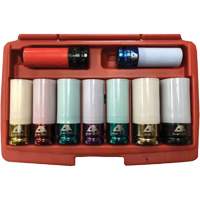 Jeu de douilles &agrave; chocs principales &agrave; paroi mince, 9 Morceaux, Prise de 1/2" Superchem Industries