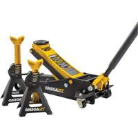 Magic Lift Service Jack & Jack Stands Combo Set, 3 Ton(s)/2.5 Ton(s) Capacity, 3-7/20" Lowered, 19-3/10" Raised, Manual Hydraulic Superchem Industries