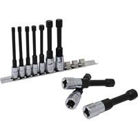 Metric Hex Socket Bit Set with Reduced Shank, 10 Pieces, 1/4"/3/8" Drive Size Superchem Industries
