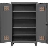 Armoire ext&eacute;rieure robuste, Acier, 4 Tablettes, 78" h x 60" la x 24" P, Gris Superchem Industries