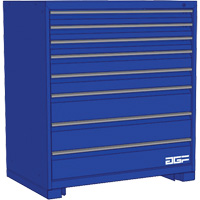 Armoire &agrave; tiroirs modulaire, 8 tiroirs, 24" la x 24" p x 40" h, Bleu Superchem Industries