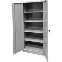 Armoire de rangement, Acier, 4 Tablettes, 66" h x 30" la x 15" P, Gris Superchem Industries