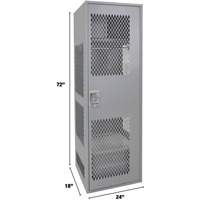 Gear Locker with Door, Steel, 24" W x 18" D x 72" H, Grey Superchem Industries