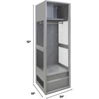 Gear Locker, Steel, 24" W x 18" D x 72" H, Grey Superchem Industries