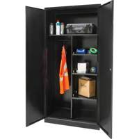 Armoire de rangement combin&eacute;e, 36" la x 18" p x 72" h, Noir Superchem Industries