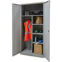 Combination Storage Cabinet, 36" W x 18" D x 72" H, Grey Superchem Industries