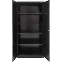 Armoire de rangement Hi-Boy, Acier, 4 Tablettes, 72" h x 36" la x 18" P, Noir Superchem Industries