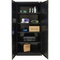 Armoire de rangement Hi-Boy, Acier, 4 Tablettes, 72" h x 36" la x 18" P, Noir Superchem Industries
