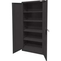 Armoire d'entreposage, Acier, 4 Tablettes, 66" h x 30" la x 15" P, Noir Superchem Industries