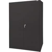 Armoire d'entreposage, Acier, 4 Tablettes, 78" h x 48" la x 24" P, Noir Superchem Industries