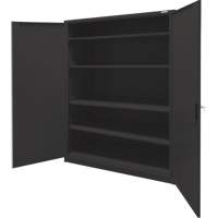 Armoire d'entreposage, Acier, 4 Tablettes, 78" h x 48" la x 24" P, Noir Superchem Industries