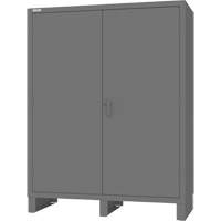 Wardrobe Cabinet with Standard Recessed Doors, Steel, 60" W x 24" D x 78" H, Grey Superchem Industries