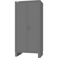 Armoire avec barre de suspension et portes encastr&eacute;es standards , Acier, 78" h x 36" la x 24" P, Gris Superchem Industries