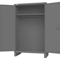 Armoire avec barre de suspension et portes encastr&eacute;es standards, Acier, 78" h x 48" la x 24" P, Gris Superchem Industries