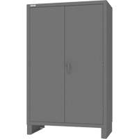 Armoire avec barre de suspension et portes encastr&eacute;es standards, Acier, 78" h x 48" la x 24" P, Gris Superchem Industries