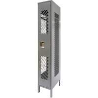 Vented Lockers, 12" x 18" x 78", Steel, Grey, Knocked Down, Perforated Superchem Industries