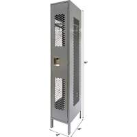 Vented Lockers, 12" x 18" x 78", Steel, Grey, Knocked Down, Perforated Superchem Industries