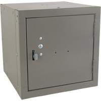 Stackable Cube Locker, 12" x 12" x 12", Steel, Grey, Knocked Down Superchem Industries