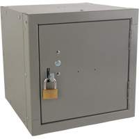 Stackable Cube Locker, 12" x 12" x 12", Steel, Grey, Knocked Down Superchem Industries