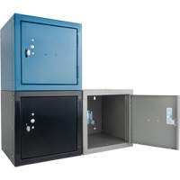 Stackable Cube Locker, 12" x 12" x 12", Steel, Grey, Knocked Down Superchem Industries
