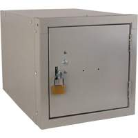 Stackable Cube Locker, 12" x 18" x 12", Steel, Grey, Knocked Down Superchem Industries