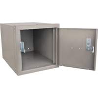 Stackable Cube Locker, 12" x 18" x 12", Steel, Grey, Knocked Down Superchem Industries