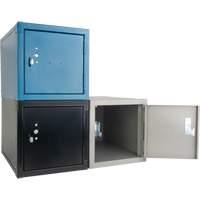 Stackable Cube Locker, 12" x 18" x 12", Steel, Grey, Knocked Down Superchem Industries