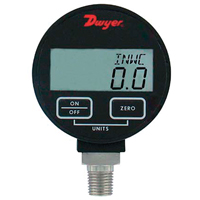Pressure Gauge, 2-31/50" , 200 psi, Bottom Mount, Digital Superchem Industries
