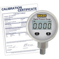 B5000 Series Pressure Gauge with ISO Certificate, 2-1/2" , 0 - 103.4 kPa/0 - 15 psi/0 - 416 in. w.c., Bottom Mount, Digital Superchem Industries