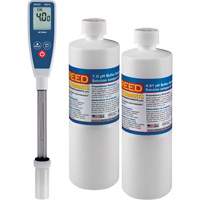Long Stem pH Meter & 4pH/7pH Buffer Solution Kit Superchem Industries