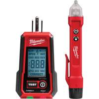 D&eacute;tecteur de tension avec DEL et testeur de prise DDFT, 50 V - 1000 V, Alerte Affichage & son Superchem Industries