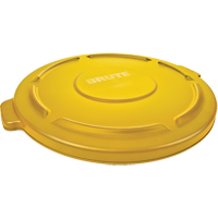 Round Brute&reg; Tops, Flat Lid, Plastic/Polyethylene, Fits Container Size: 22" Dia. Superchem Industries