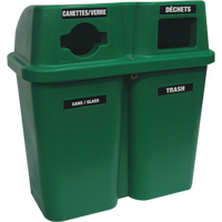 Contenants de recyclage Bullseye, Bord de rue, Plastique, 2 x 22 gal. US Superchem Industries