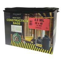 Contractor Liners, Strong, 30" W x 48" L, 4 mils, Black, 124.91 L (33 Gal.) Capacity Superchem Industries