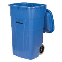 Roll Out Recycling Bin, Curbside, Polyethylene, 65 US gal. Superchem Industries