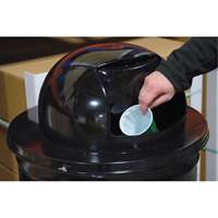 Drum Waste Disposal Top, Dome Lid, Metal, Fits Container Size: 23-1/2" Dia. Superchem Industries