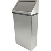 Wall Mounted Waste Receptacle, Stainless Steel, 13.2 US gal. Superchem Industries