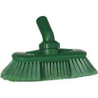 Brosse de lavage aliment&eacute;e en eau et &agrave; angle r&eacute;glable, Soies Doux, Longueur de 9-1/4", Vert Superchem Industries