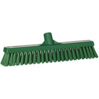 Combo Bristle Push Broom Head, Coarse/Fine Bristles, 16-1/2", Polyester, Green Superchem Industries
