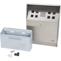 Cendrier, Montage mural, Acier inoxydable, Capacit&eacute; 1.6 Litres, Hauteur 13-4/5" Superchem Industries