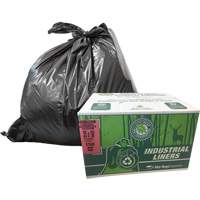 EcoLogo&reg; Garbage Bags, X-Strong, 48" W x 60" L, Clear, 246.05 L (65 Gal.) Capacity Superchem Industries