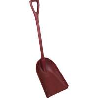 One-Piece Metal Detectable Shovel, 13-3/4" x 17" Blade, 42-1/2" Length, Plastic, Red Superchem Industries