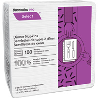 Pro Select&reg; 1/8 Fold Dinner Napkin, 2 Ply, 15" x 16" Superchem Industries