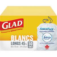 Tall 45L Febreze Garbage Bags, Regular, 24" W x 28" L, White Superchem Industries