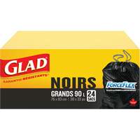 90L Garbage Bags, Regular, 30" W x 33" L, Black Superchem Industries