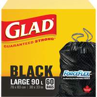 90L Garbage Bags, Regular, 30" W x 33" L, Black Superchem Industries