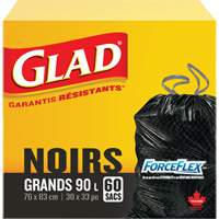 90L Garbage Bags, Regular, 30" W x 33" L, Black Superchem Industries