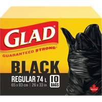 74L Garbage Bags, Regular, 26" W x 33" L, Black Superchem Industries