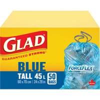 45L Recycling Bags, Regular, 24" W x 28" L, Blue Superchem Industries